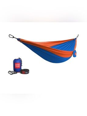 Grand Trunk Double Deluxe Hammock with Straps Orange/Blue